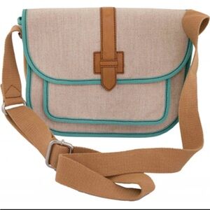 Fossil Tan and Teal Shoulder Bag